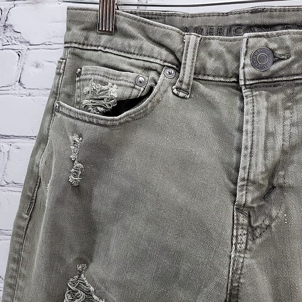 American Eagle Jeans Mens Sz 28X32 Gray Skinny Distressed Destroyed - Picture 5 of 14